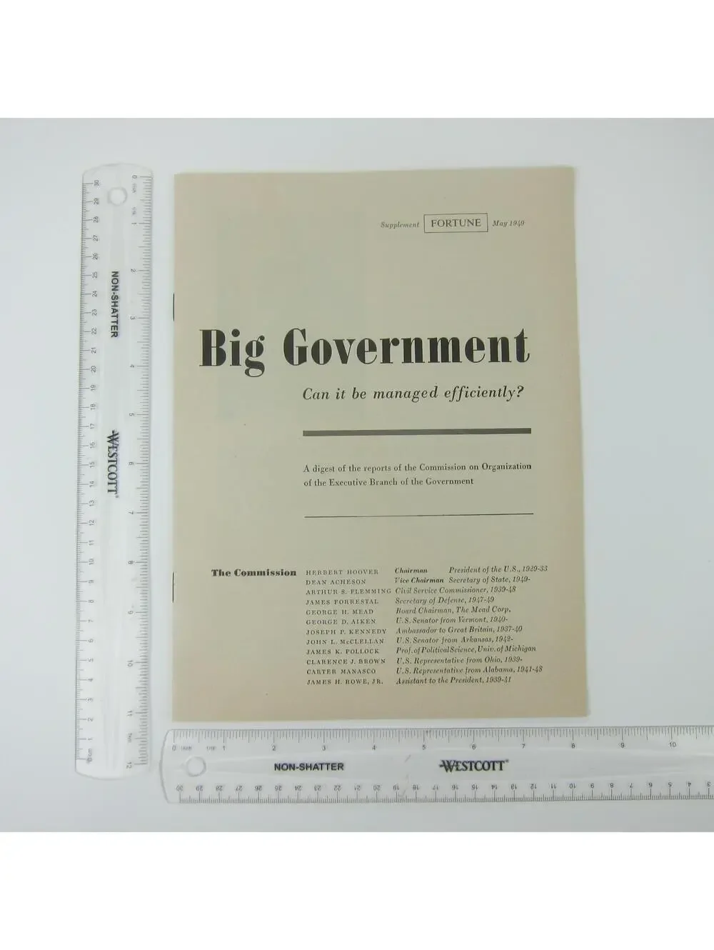 Big Government Can It Be Managed Efficiently? Commission Org of Executive Branch